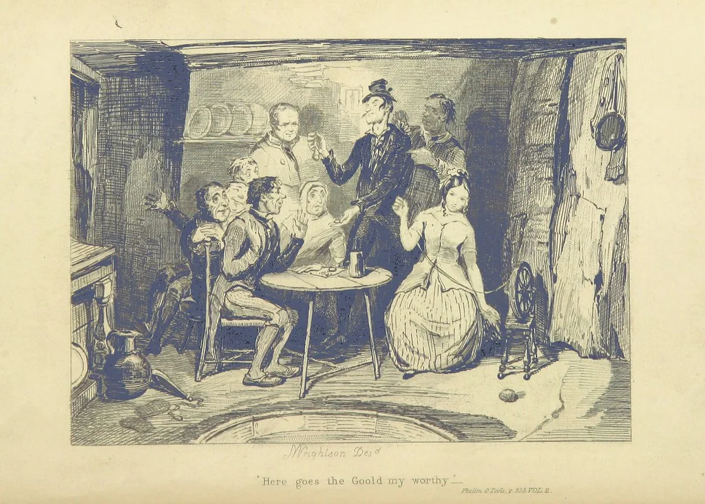 An illustration from Traits and Stories of the Irish Peasantry ... Fourth edition, 1864, leaf 6