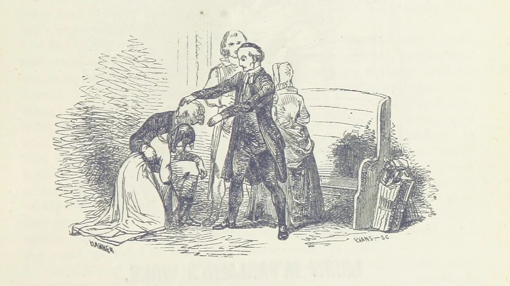 An illustration from Traits and Stories of the Irish Peasantry ... Fourth edition, 1876, leaf 129