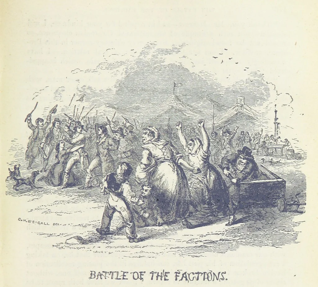 An illustration from Traits and Stories of the Irish Peasantry ... Fourth edition, 1876, leaf 165