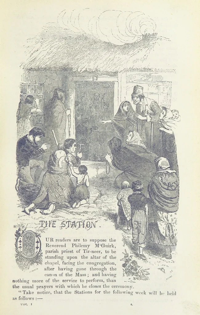 An illustration from Traits and Stories of the Irish Peasantry ... Fourth edition, 1876, leaf 199