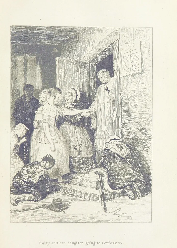 An illustration from Traits and Stories of the Irish Peasantry ... Fourth edition, 1876, leaf 213