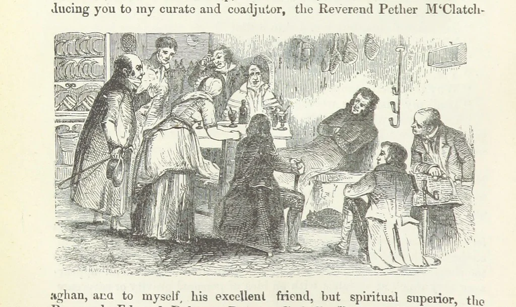 An illustration from Traits and Stories of the Irish Peasantry ... Fourth edition, 1876, leaf 56