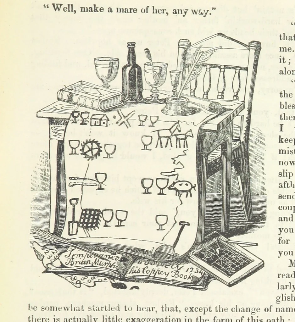 An illustration from Traits and Stories of the Irish Peasantry ... Fourth edition, 1876, leaf 85