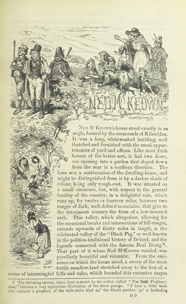 An illustration from Traits and Stories of the Irish Peasantry ... Fourth edition, 1881, leaf 415