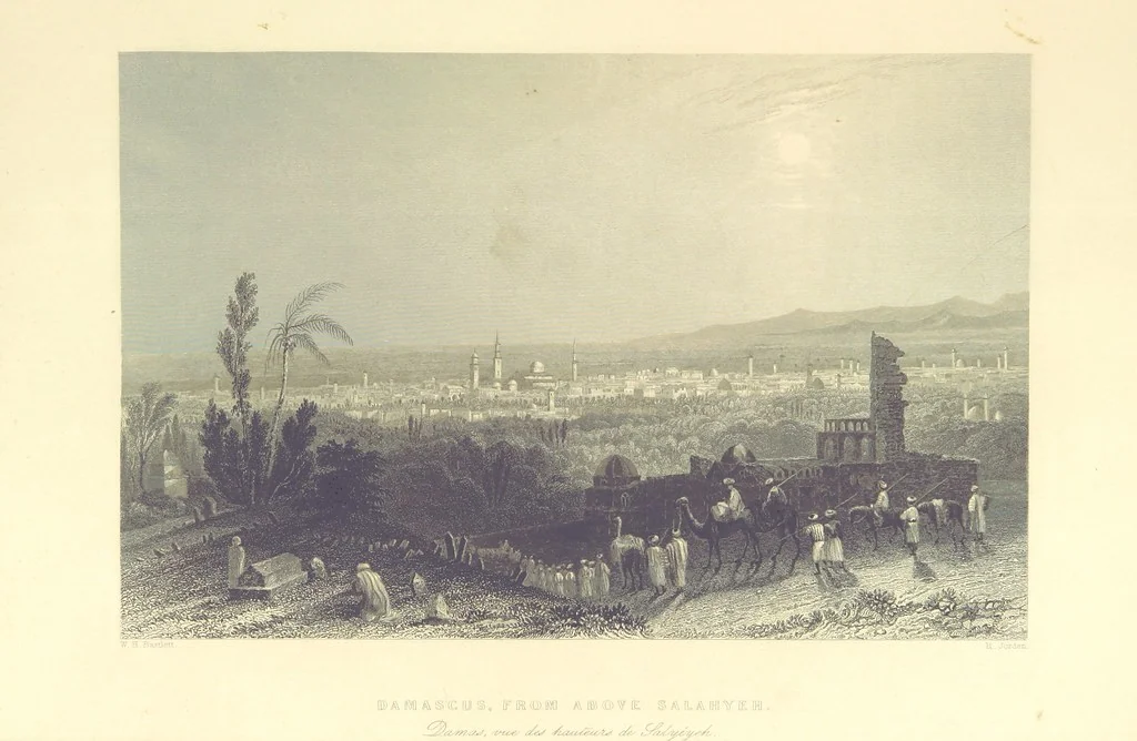 An illustration from Syria, the Holy Land, Asia Minor, &c., illustrated. In a series of views drawn from nature by W. H. Bartlett, William Purser (Thomas Allom), &c. With descriptions of the plates by J. Carne. [With maps, 1853, leaf 23