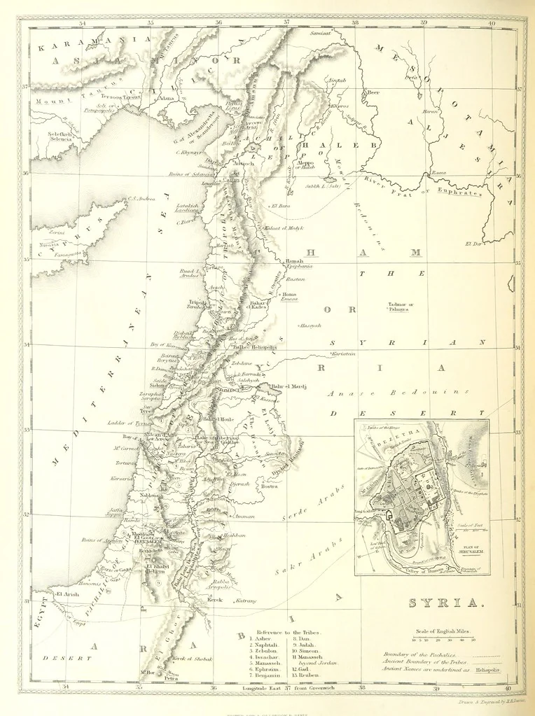 An illustration from Syria, the Holy Land, Asia Minor, &c., illustrated. In a series of views drawn from nature by W. H. Bartlett, William Purser (Thomas Allom), &c. With descriptions of the plates by J. Carne. [With maps, 1853, leaf 322
