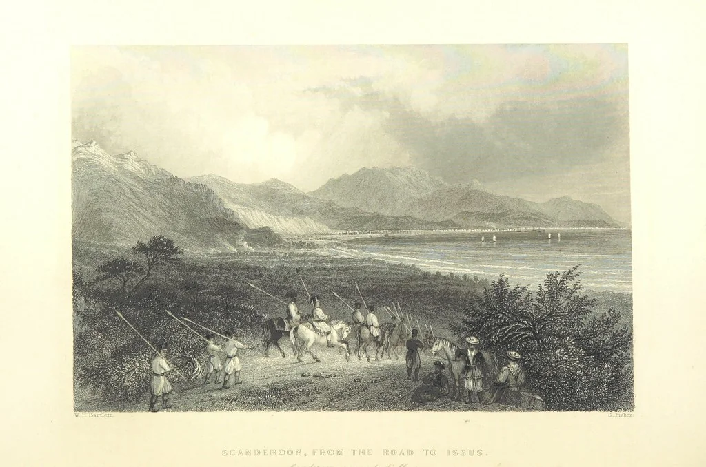 An illustration from Syria, the Holy Land, Asia Minor, &c., illustrated. In a series of views drawn from nature by W. H. Bartlett, William Purser (Thomas Allom), &c. With descriptions of the plates by J. Carne. [With maps, 1853, leaf 360