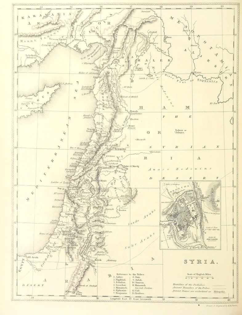 An illustration from Syria, the Holy Land, Asia Minor, &c., illustrated. In a series of views drawn from nature by W. H. Bartlett, William Purser (Thomas Allom), &c. With descriptions of the plates by J. Carne. [With maps, 1861, leaf 164