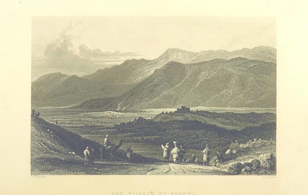 An illustration from Syria, the Holy Land, Asia Minor, &c., illustrated. In a series of views drawn from nature by W. H. Bartlett, William Purser (Thomas Allom), &c. With descriptions of the plates by J. Carne. [With maps, 1861, leaf 256