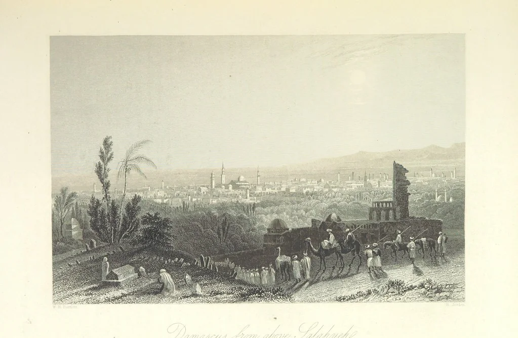 An illustration from Syria, the Holy Land, Asia Minor, &c., illustrated. In a series of views drawn from nature by W. H. Bartlett, William Purser (Thomas Allom), &c. With descriptions of the plates by J. Carne. [With maps, 1861, leaf 355