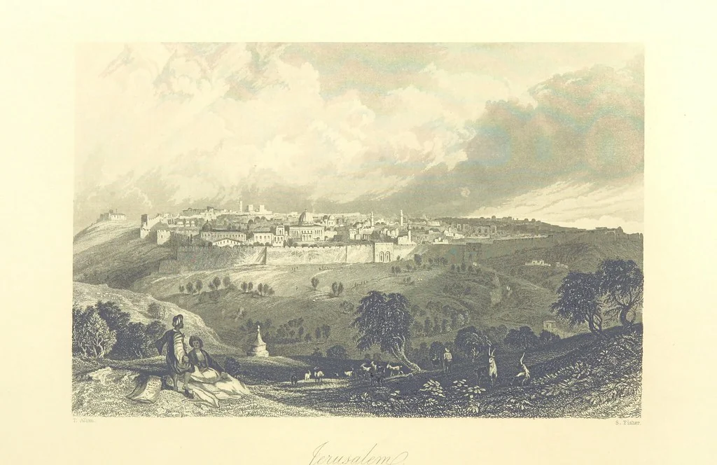 An illustration from Syria, the Holy Land, Asia Minor, &c., illustrated. In a series of views drawn from nature by W. H. Bartlett, William Purser (Thomas Allom), &c. With descriptions of the plates by J. Carne. [With maps, 1861, leaf 490