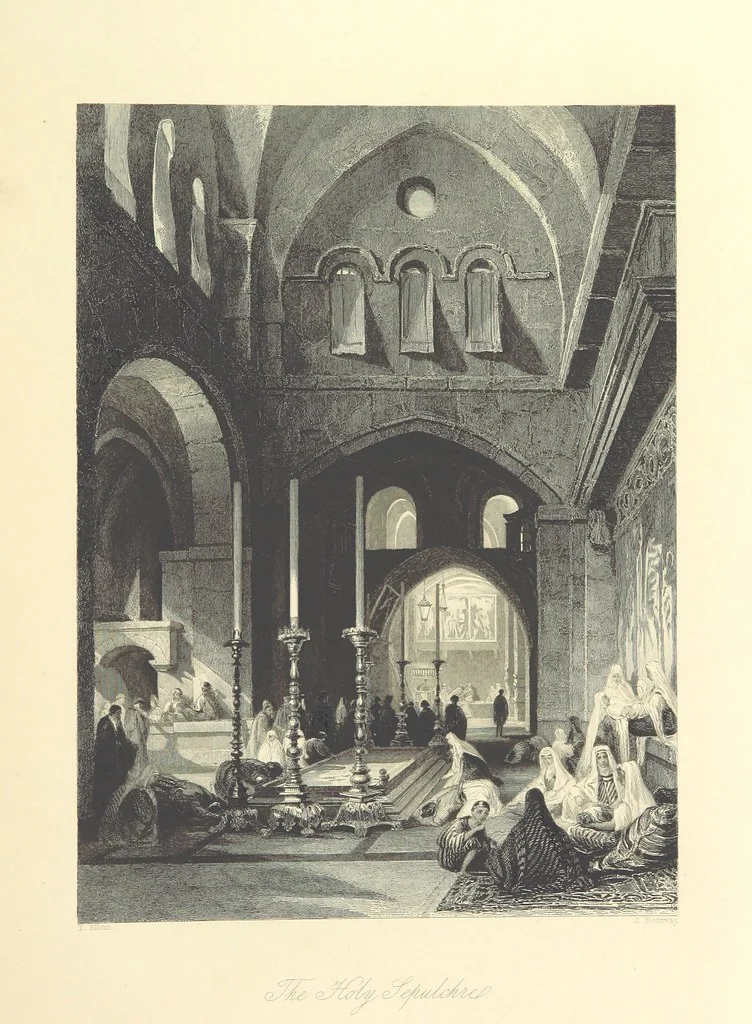 An illustration from Syria, the Holy Land, Asia Minor, &c., illustrated. In a series of views drawn from nature by W. H. Bartlett, William Purser (Thomas Allom), &c. With descriptions of the plates by J. Carne. [With maps, 1861, leaf 497