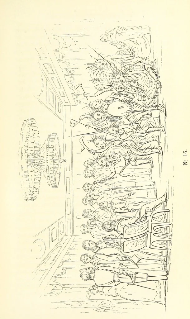 An illustration from Catlin's Notes of Eight Years' Travels and Residence in Europe, with the North American Indian Collection. With anecdotes and incidents of the travels and adventures of three different parties of American Indians, whom he introduced to the Courts of England, France and Belgium, 1848, leaf 579