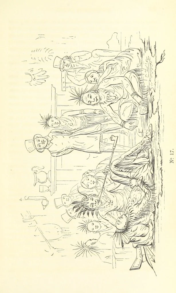 An illustration from Catlin's Notes of Eight Years' Travels and Residence in Europe, with the North American Indian Collection. With anecdotes and incidents of the travels and adventures of three different parties of American Indians, whom he introduced to the Courts of England, France and Belgium, 1848, leaf 591