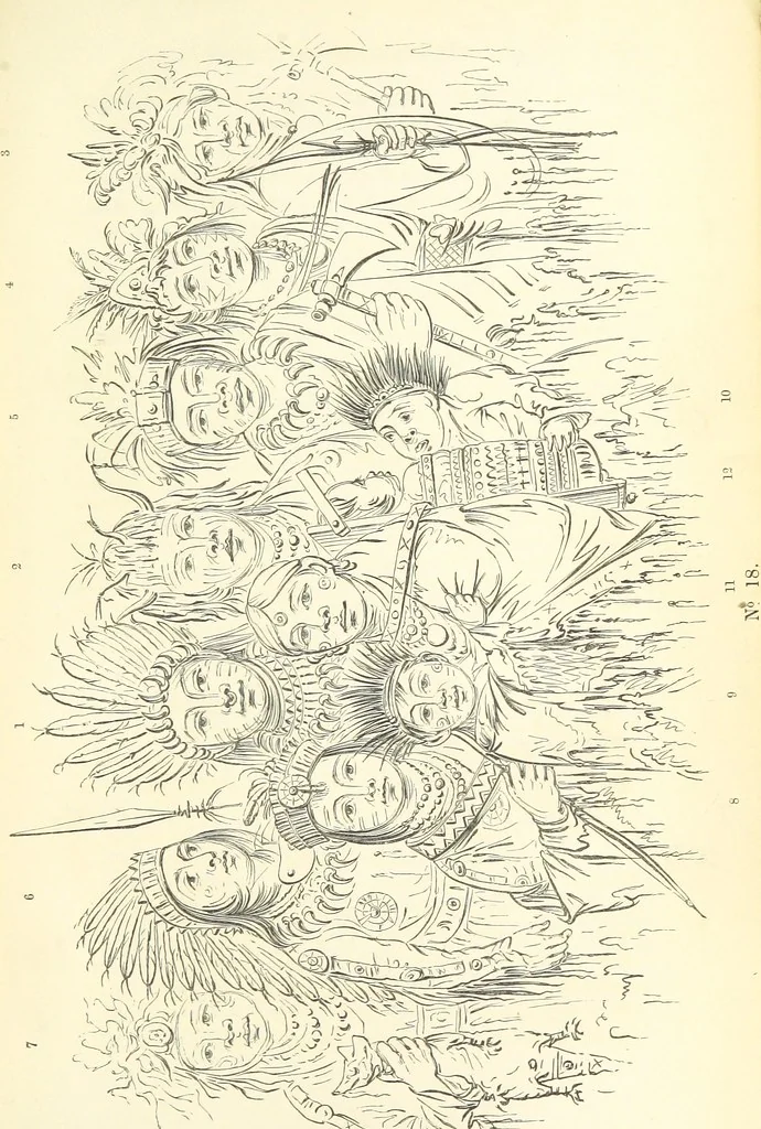 An illustration from Catlin's Notes of Eight Years' Travels and Residence in Europe, with the North American Indian Collection. With anecdotes and incidents of the travels and adventures of three different parties of American Indians, whom he introduced to the Courts of England, France and Belgium, 1848, leaf 645