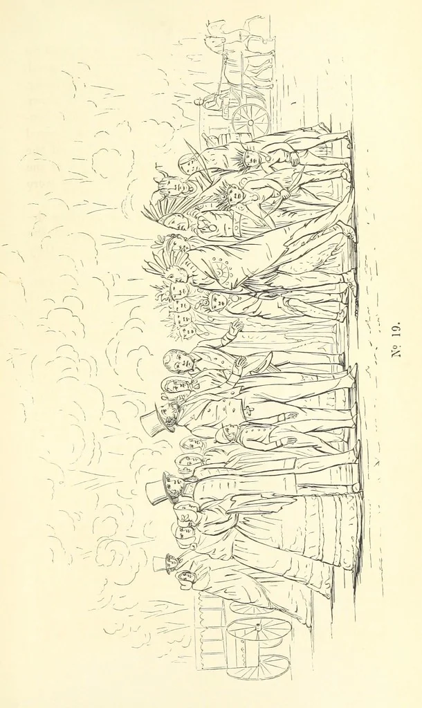 An illustration from Catlin's Notes of Eight Years' Travels and Residence in Europe, with the North American Indian Collection. With anecdotes and incidents of the travels and adventures of three different parties of American Indians, whom he introduced to the Courts of England, France and Belgium, 1848, leaf 657