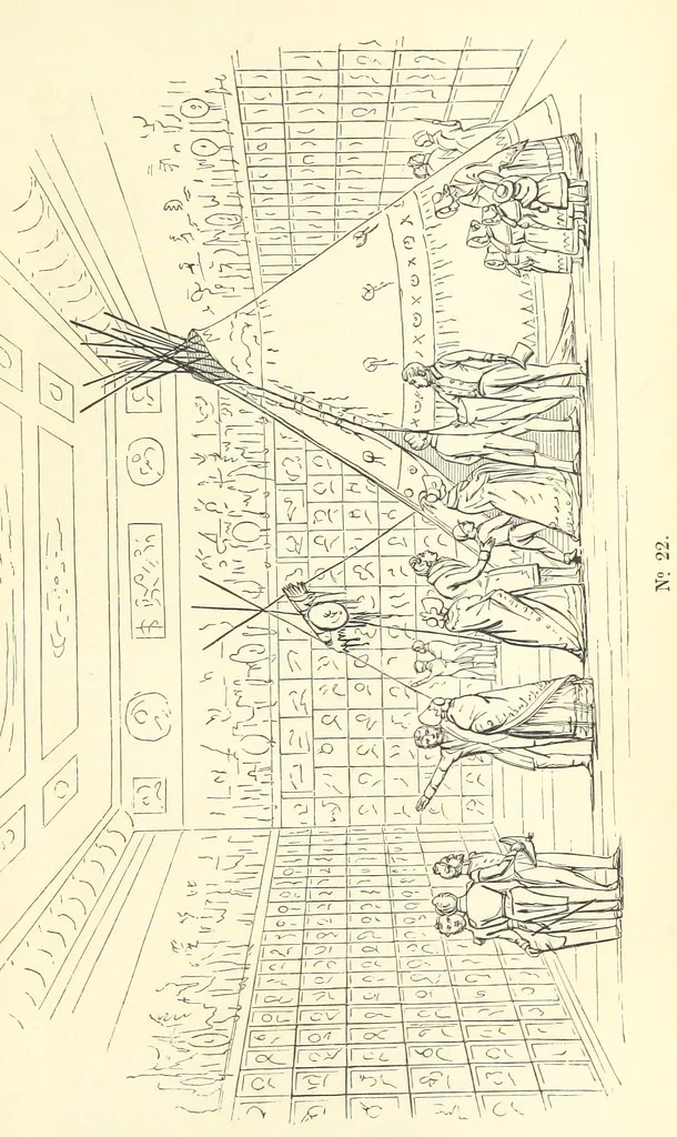 An illustration from Catlin's Notes of Eight Years' Travels and Residence in Europe, with the North American Indian Collection. With anecdotes and incidents of the travels and adventures of three different parties of American Indians, whom he introduced to the Courts of England, France and Belgium, 1848, leaf 667