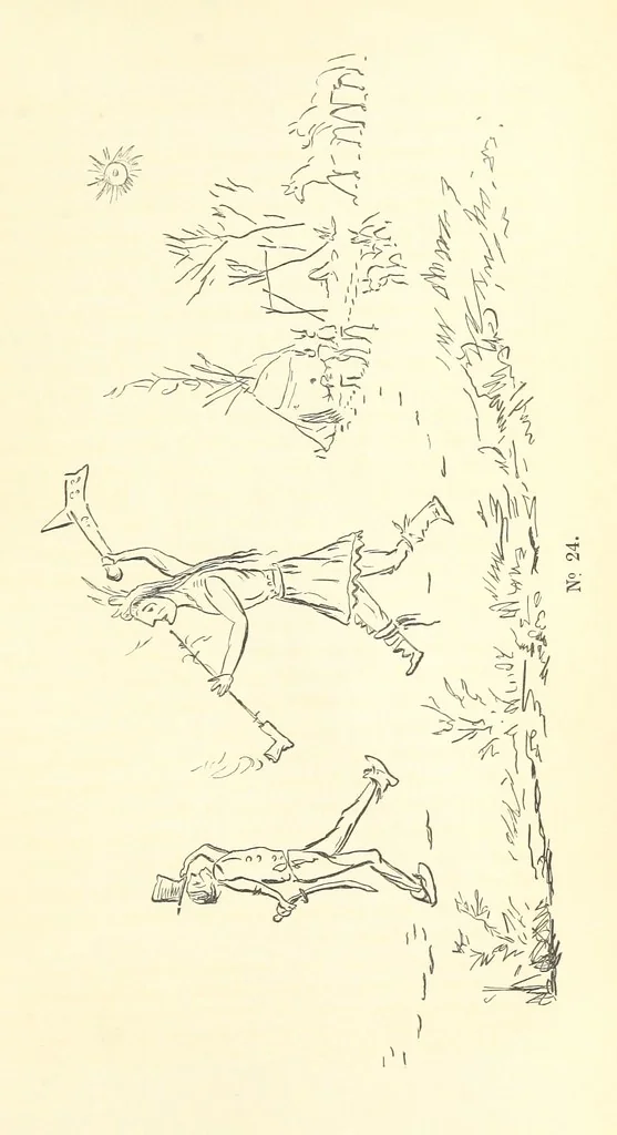 An illustration from Catlin's Notes of Eight Years' Travels and Residence in Europe, with the North American Indian Collection. With anecdotes and incidents of the travels and adventures of three different parties of American Indians, whom he introduced to the Courts of England, France and Belgium, 1848, leaf 677
