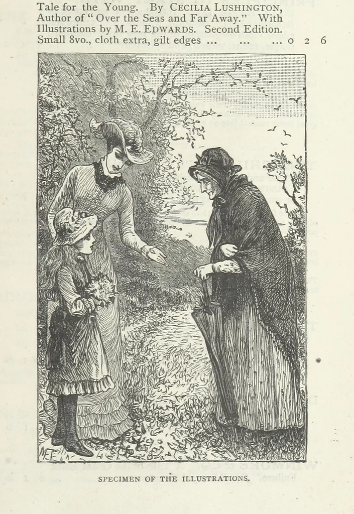 An illustration from Wilbourne Hall. [A novel, 1885, leaf 269