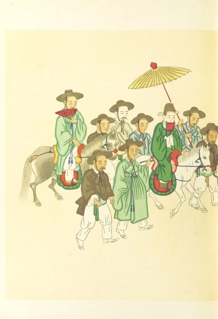 An illustration from Korea and the Sacred White Mountain ... with an account of an ascent of the White Mountain by Captain H. E. Goold-Adams. With ... illustrations and ... maps, 1894, leaf 176