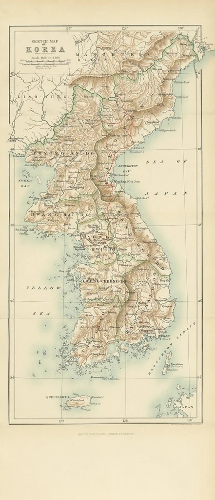 An illustration from Korea and the Sacred White Mountain ... with an account of an ascent of the White Mountain by Captain H. E. Goold-Adams. With ... illustrations and ... maps, 1894, leaf 20