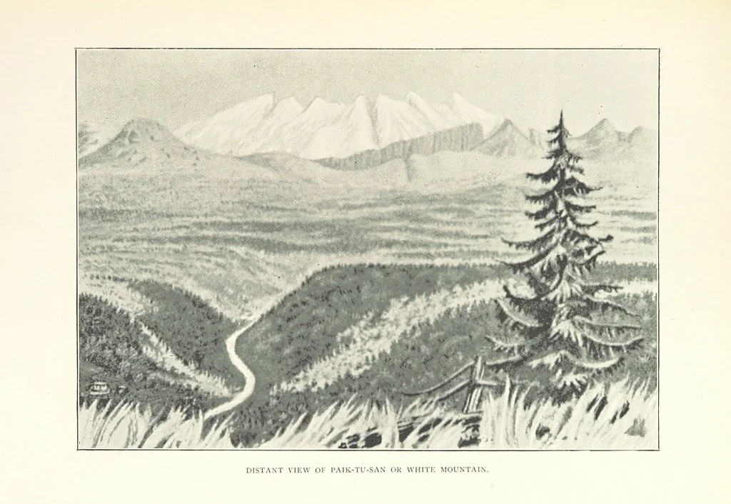 An illustration from Korea and the Sacred White Mountain ... with an account of an ascent of the White Mountain by Captain H. E. Goold-Adams. With ... illustrations and ... maps, 1894, leaf 209