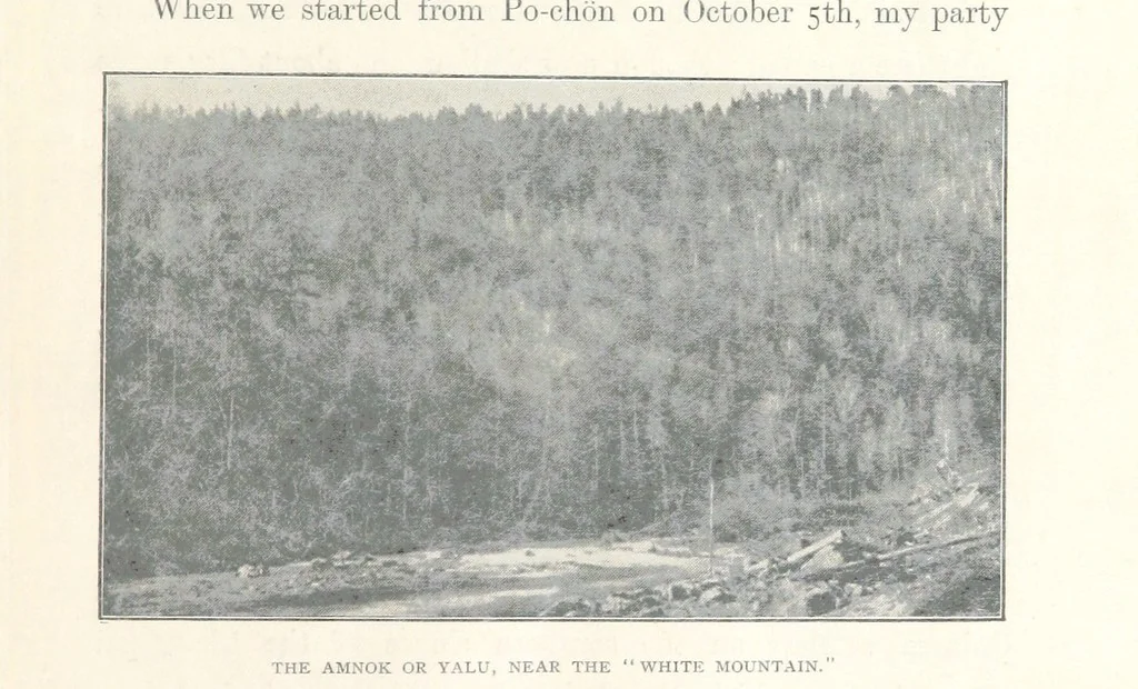 An illustration from Korea and the Sacred White Mountain ... with an account of an ascent of the White Mountain by Captain H. E. Goold-Adams. With ... illustrations and ... maps, 1894, leaf 217