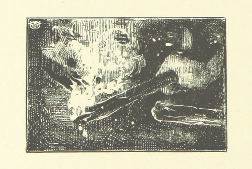 An illustration from Logroño. A metric drama in two acts ... With twenty-nine illustrations by T. Walter Wilson, 1877, leaf 100