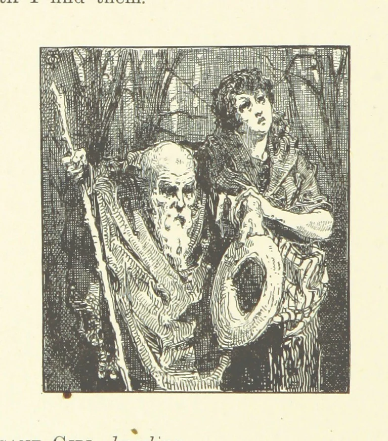 An illustration from Logroño. A metric drama in two acts ... With twenty-nine illustrations by T. Walter Wilson, 1877, leaf 38