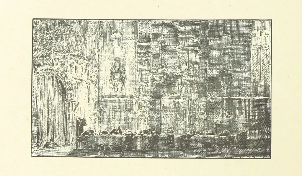 An illustration from Logroño. A metric drama in two acts ... With twenty-nine illustrations by T. Walter Wilson, 1877, leaf 46