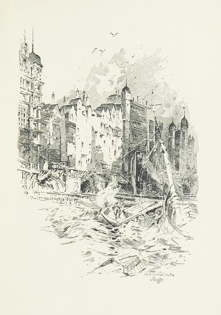 An illustration from Cherry & Violet, a tale of the Great Plague. By the author of “Mary Powell” [i.e. Anne Manning], 1897, leaf 119