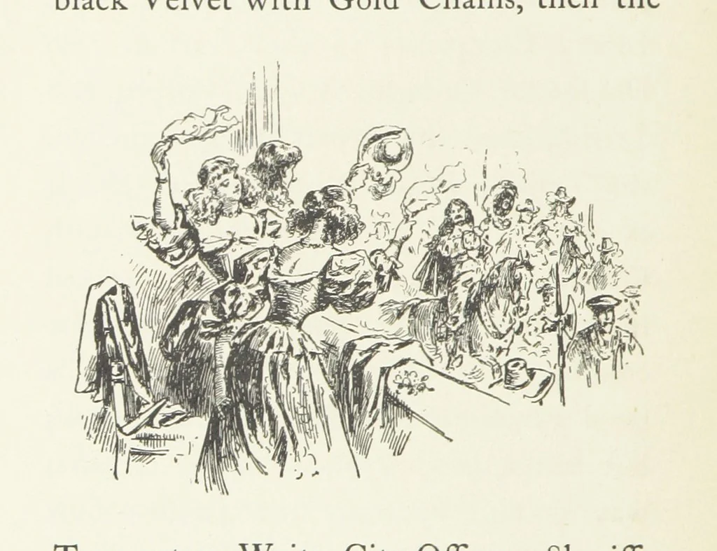 An illustration from Cherry & Violet, a tale of the Great Plague. By the author of “Mary Powell” [i.e. Anne Manning], 1897, leaf 170