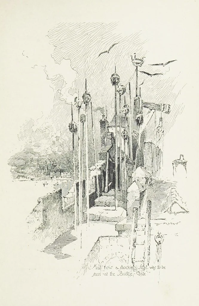 An illustration from Cherry & Violet, a tale of the Great Plague. By the author of “Mary Powell” [i.e. Anne Manning], 1897, leaf 177