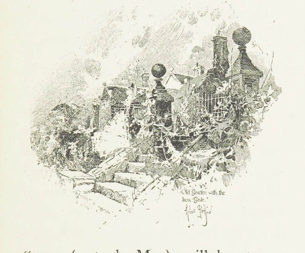 An illustration from Cherry & Violet, a tale of the Great Plague. By the author of “Mary Powell” [i.e. Anne Manning], 1897, leaf 297