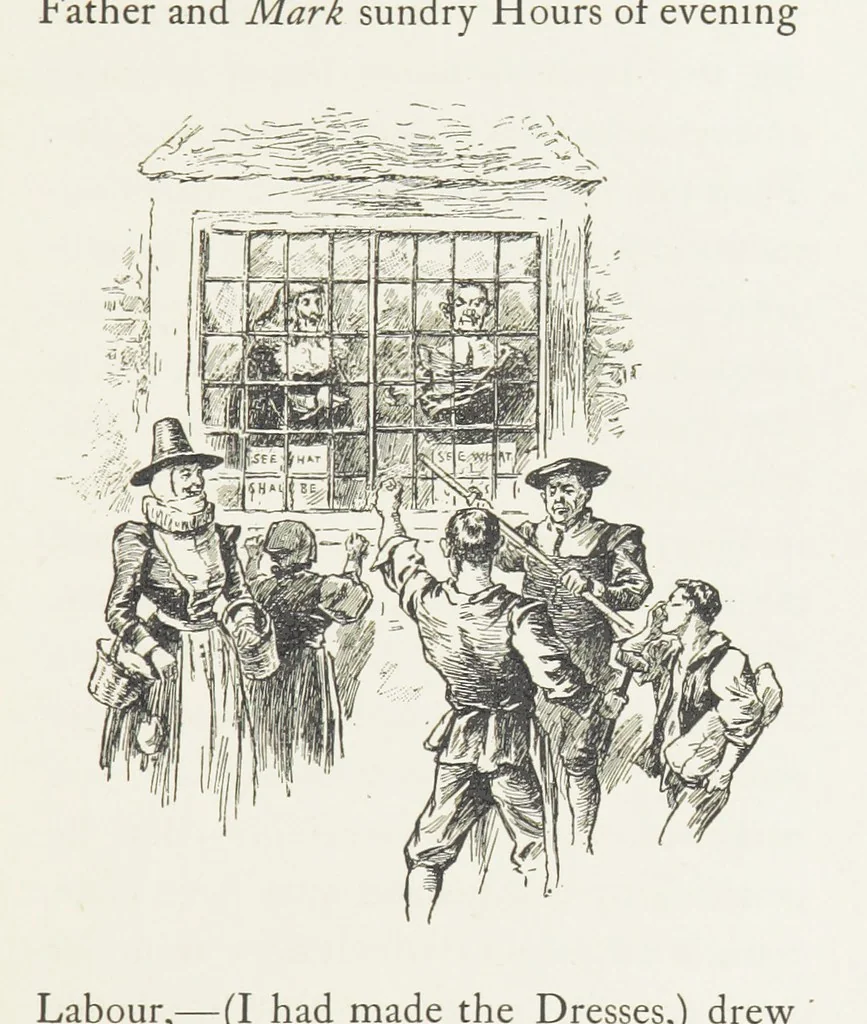 An illustration from Cherry & Violet, a tale of the Great Plague. By the author of “Mary Powell” [i.e. Anne Manning], 1897, leaf 83