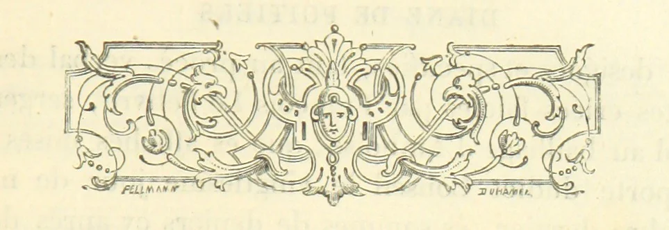 An illustration from Archives du château de Chenonceau. Diane de Poitiers au Conseil du Roi. Épisode de l'histoire de Chenonceau sous François Ier et Henry II, 1532-1556 ... Publié ... avec une introduction par M. l'abbé C. Chevalier, 1866, leaf 205