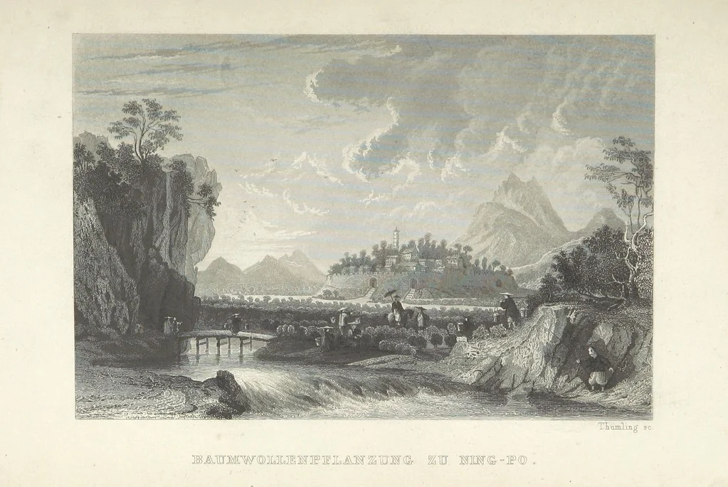 An illustration from China, historisch romantisch, malerisch. [A translation of parts of “China, in a series of views ... By Thomas Allom Esq. with historical and descriptive notes by the Rev. G. N. Wright.” With a selection from the engravings, 1843, leaf 395