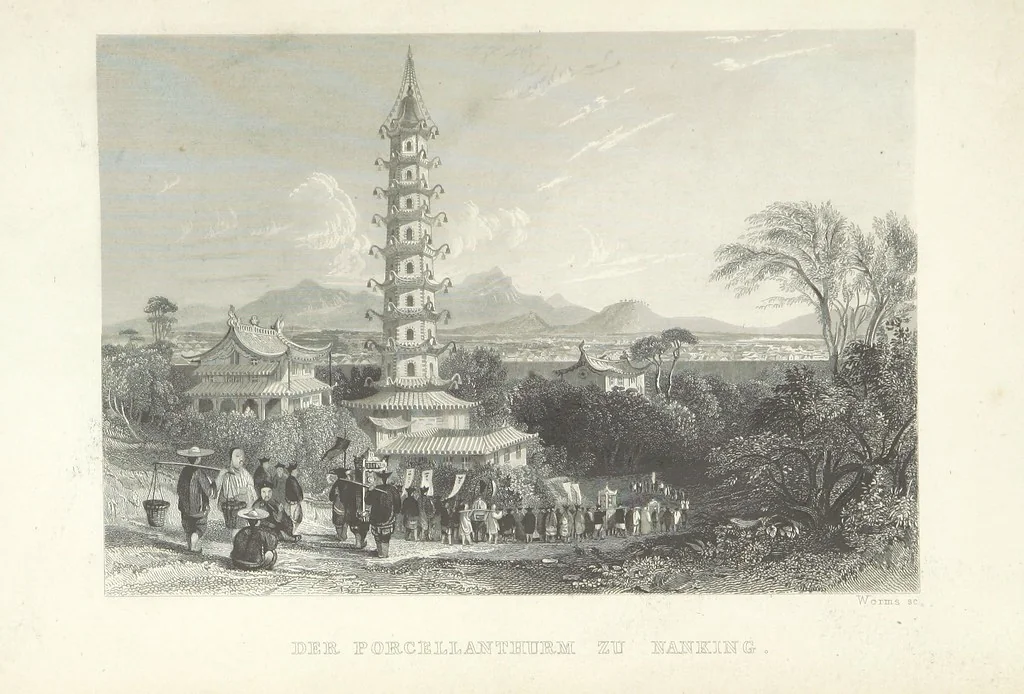 An illustration from China, historisch romantisch, malerisch. [A translation of parts of “China, in a series of views ... By Thomas Allom Esq. with historical and descriptive notes by the Rev. G. N. Wright.” With a selection from the engravings, 1843, leaf 403