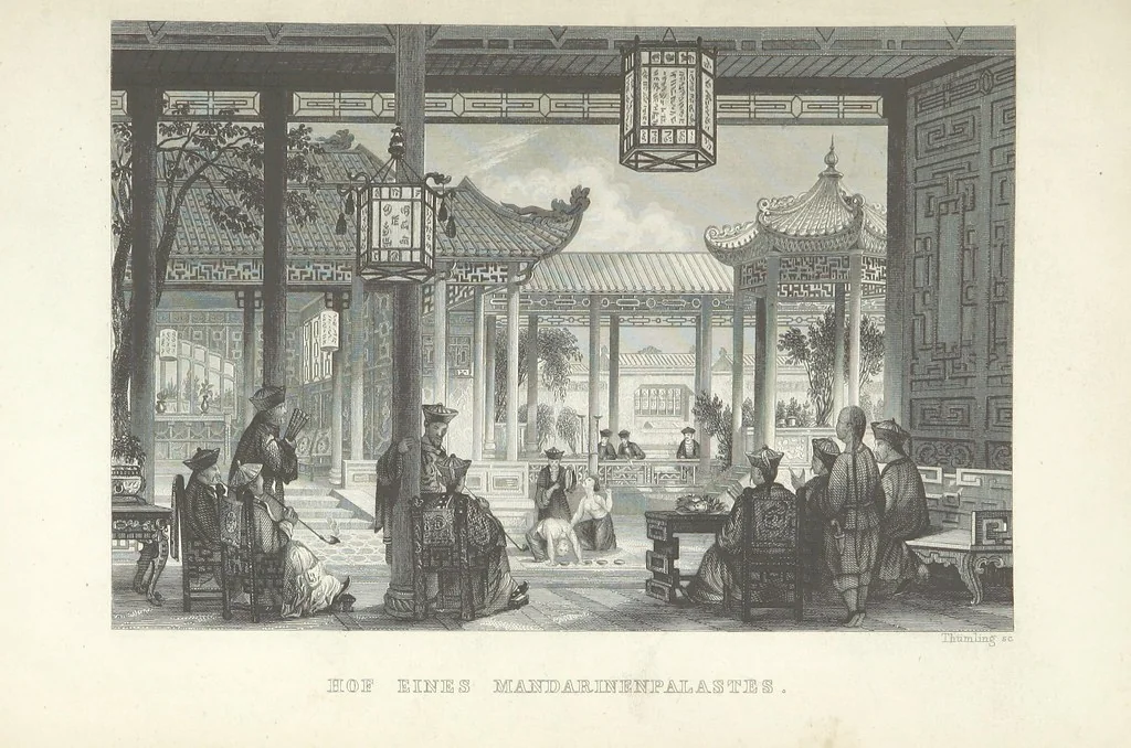 An illustration from China, historisch romantisch, malerisch. [A translation of parts of “China, in a series of views ... By Thomas Allom Esq. with historical and descriptive notes by the Rev. G. N. Wright.” With a selection from the engravings, 1843, leaf 419