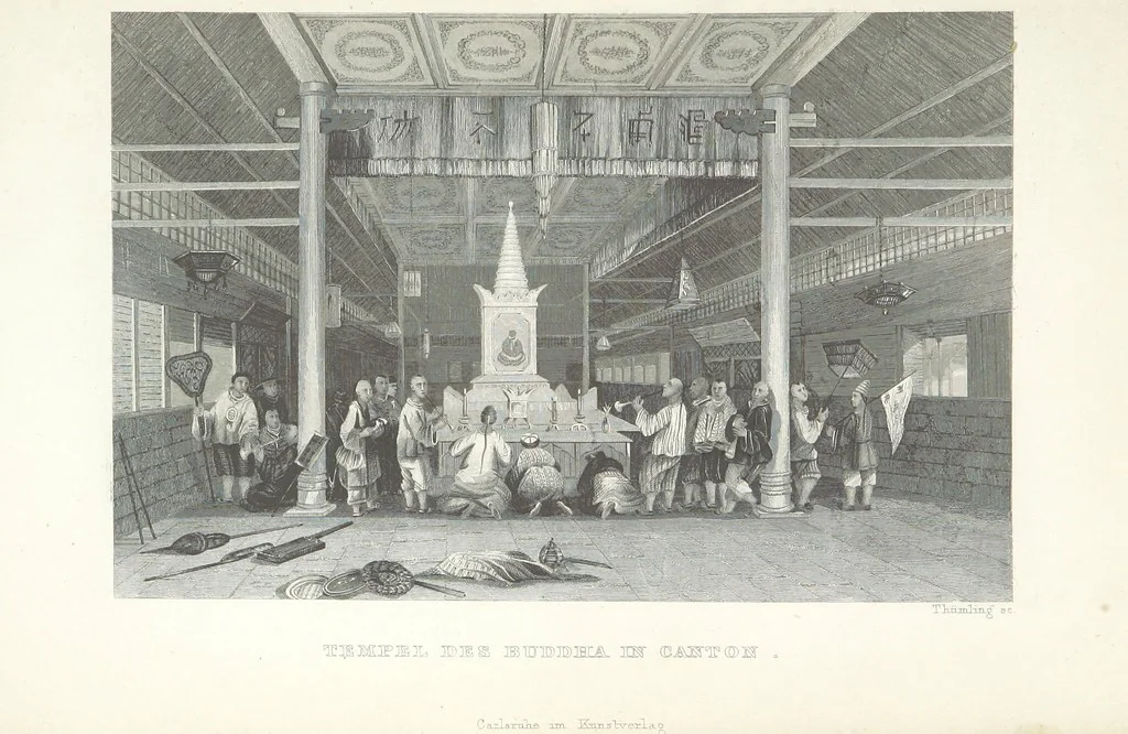 An illustration from China, historisch romantisch, malerisch. [A translation of parts of “China, in a series of views ... By Thomas Allom Esq. with historical and descriptive notes by the Rev. G. N. Wright.” With a selection from the engravings, 1843, leaf 427