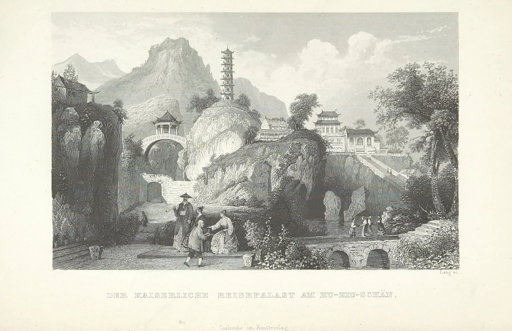 An illustration from China, historisch romantisch, malerisch. [A translation of parts of “China, in a series of views ... By Thomas Allom Esq. with historical and descriptive notes by the Rev. G. N. Wright.” With a selection from the engravings, 1843, leaf 435