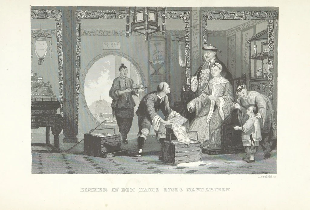 An illustration from China, historisch romantisch, malerisch. [A translation of parts of “China, in a series of views ... By Thomas Allom Esq. with historical and descriptive notes by the Rev. G. N. Wright.” With a selection from the engravings, 1843, leaf 437