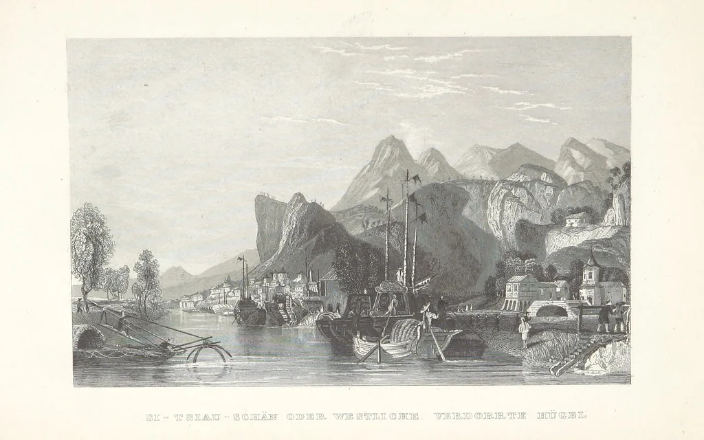 An illustration from China, historisch romantisch, malerisch. [A translation of parts of “China, in a series of views ... By Thomas Allom Esq. with historical and descriptive notes by the Rev. G. N. Wright.” With a selection from the engravings, 1843, leaf 441
