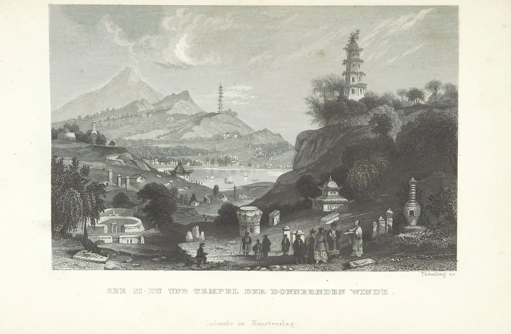 An illustration from China, historisch romantisch, malerisch. [A translation of parts of “China, in a series of views ... By Thomas Allom Esq. with historical and descriptive notes by the Rev. G. N. Wright.” With a selection from the engravings, 1843, leaf 447