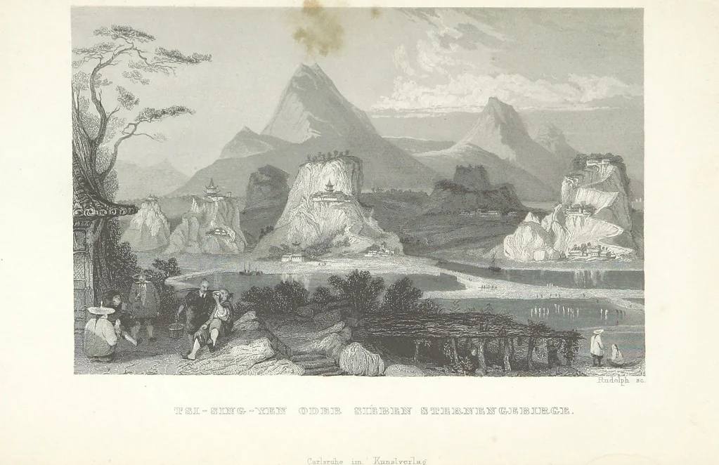 An illustration from China, historisch romantisch, malerisch. [A translation of parts of “China, in a series of views ... By Thomas Allom Esq. with historical and descriptive notes by the Rev. G. N. Wright.” With a selection from the engravings, 1843, leaf 449