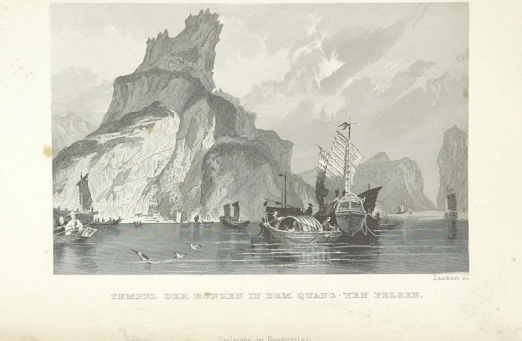 An illustration from China, historisch romantisch, malerisch. [A translation of parts of “China, in a series of views ... By Thomas Allom Esq. with historical and descriptive notes by the Rev. G. N. Wright.” With a selection from the engravings, 1843, leaf 461