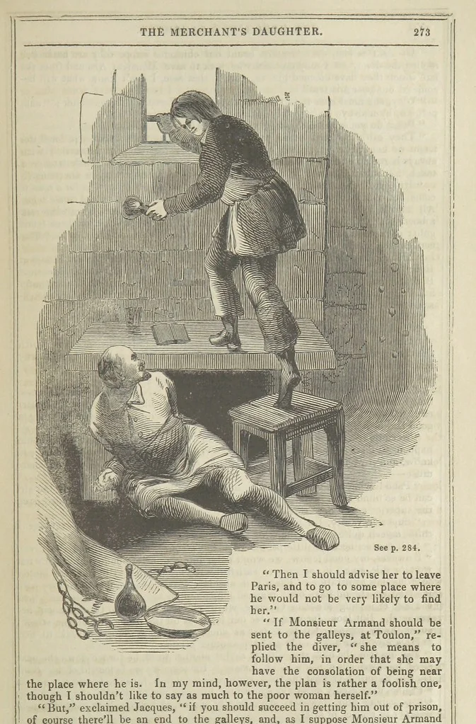 An illustration from Clarisse: or the Merchant's daughter. A romance, 1847, leaf 285
