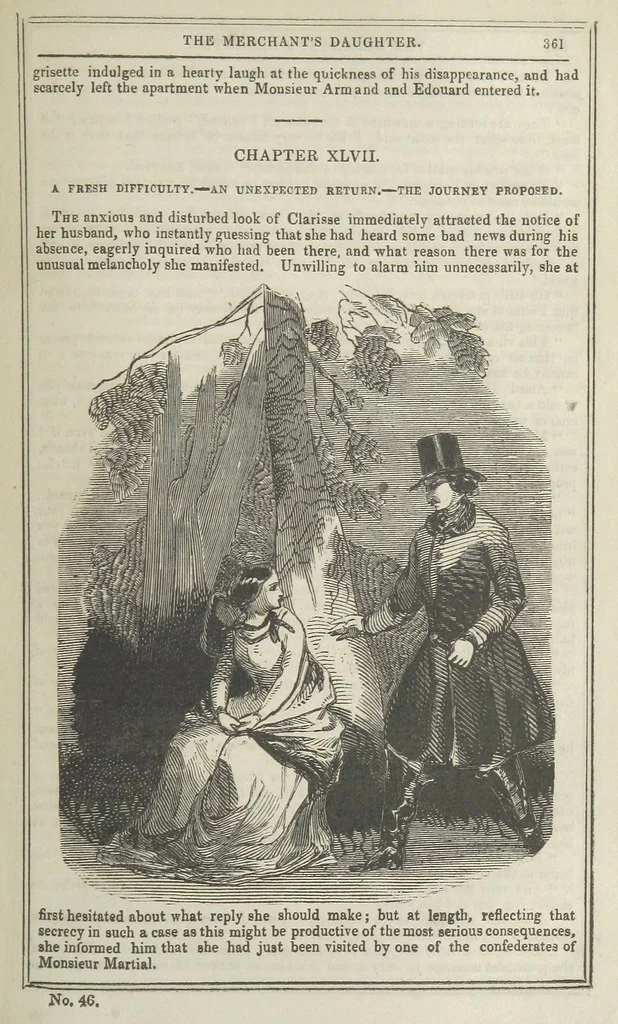An illustration from Clarisse: or the Merchant's daughter. A romance, 1847, leaf 373
