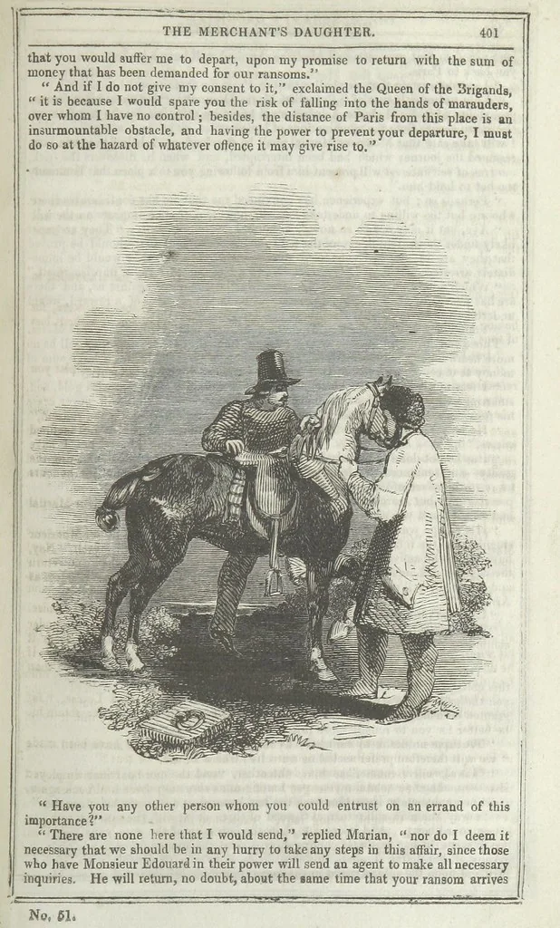 An illustration from Clarisse: or the Merchant's daughter. A romance, 1847, leaf 413
