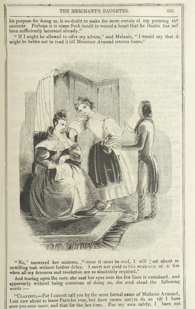 An illustration from Clarisse: or the Merchant's daughter. A romance, 1847, leaf 565